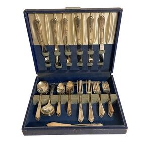 Oneida S.L. & G.H. Rogers Encore Silverplate 51 Pcs Flatware Silverware Set